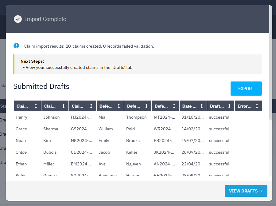 Bulk Upload Success Modal