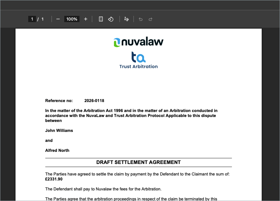Draft Settlement Agreement