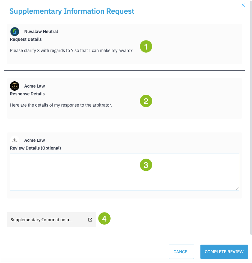Request Modal Review