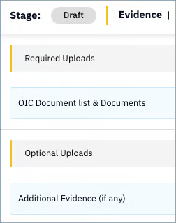 Required and Optional Documents List